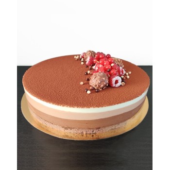 Entremets trois chocolats - Mousses légères & croquant praliné | Tart'El