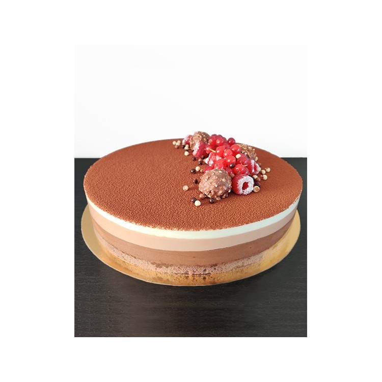 Entremets trois chocolats - Mousses légères & croquant praliné | Tart'El